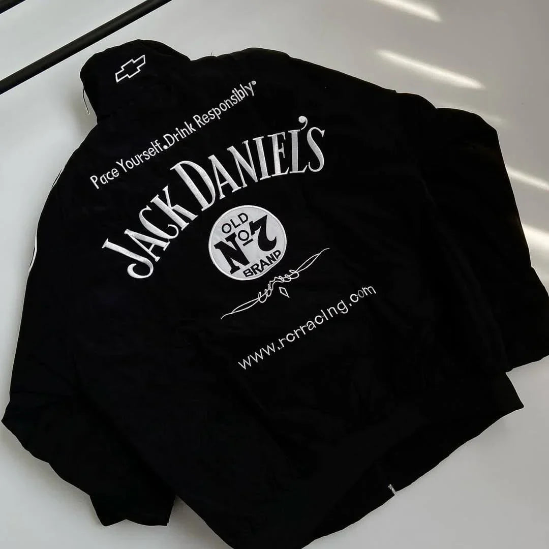 Jack Daniel’s Old No.7 DTF Print Racing Jacket – Black Edition